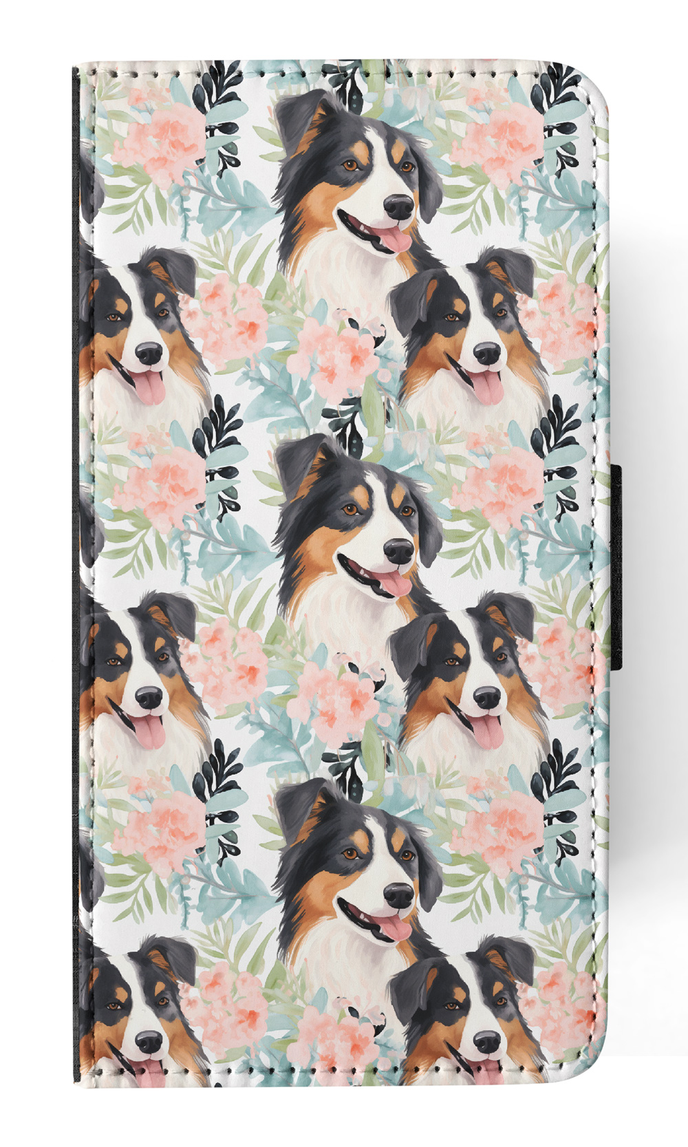 FLIP CASE FOR APPLE IPHONE|AUSTRALIAN SHEPHERD PUPPY DOG CANINE PATTERN #A2