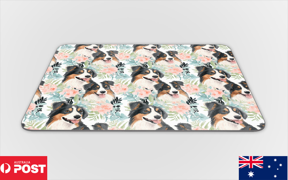 MOUSE PAD DESK MAT ANTI-SLIP|AUSTRALIAN SHEPHERD PUPPY DOG CANINE PATTERN #A2