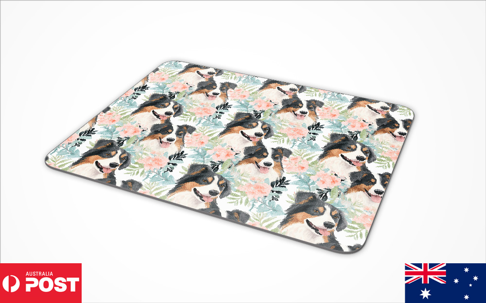 MOUSE PAD DESK MAT ANTI-SLIP|AUSTRALIAN SHEPHERD PUPPY DOG CANINE PATTERN #A2