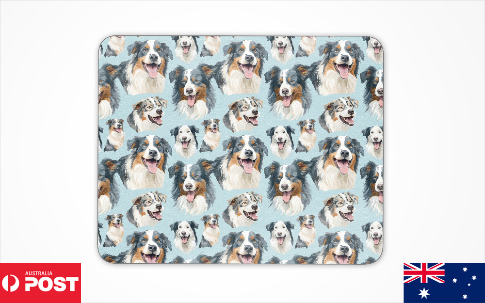 MOUSE PAD DESK MAT ANTI-SLIP|AUSTRALIAN SHEPHERD PUPPY DOG CANINE PATTERN #A2