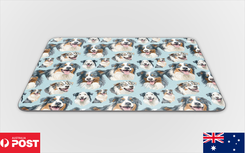 MOUSE PAD DESK MAT ANTI-SLIP|AUSTRALIAN SHEPHERD PUPPY DOG CANINE PATTERN #A2