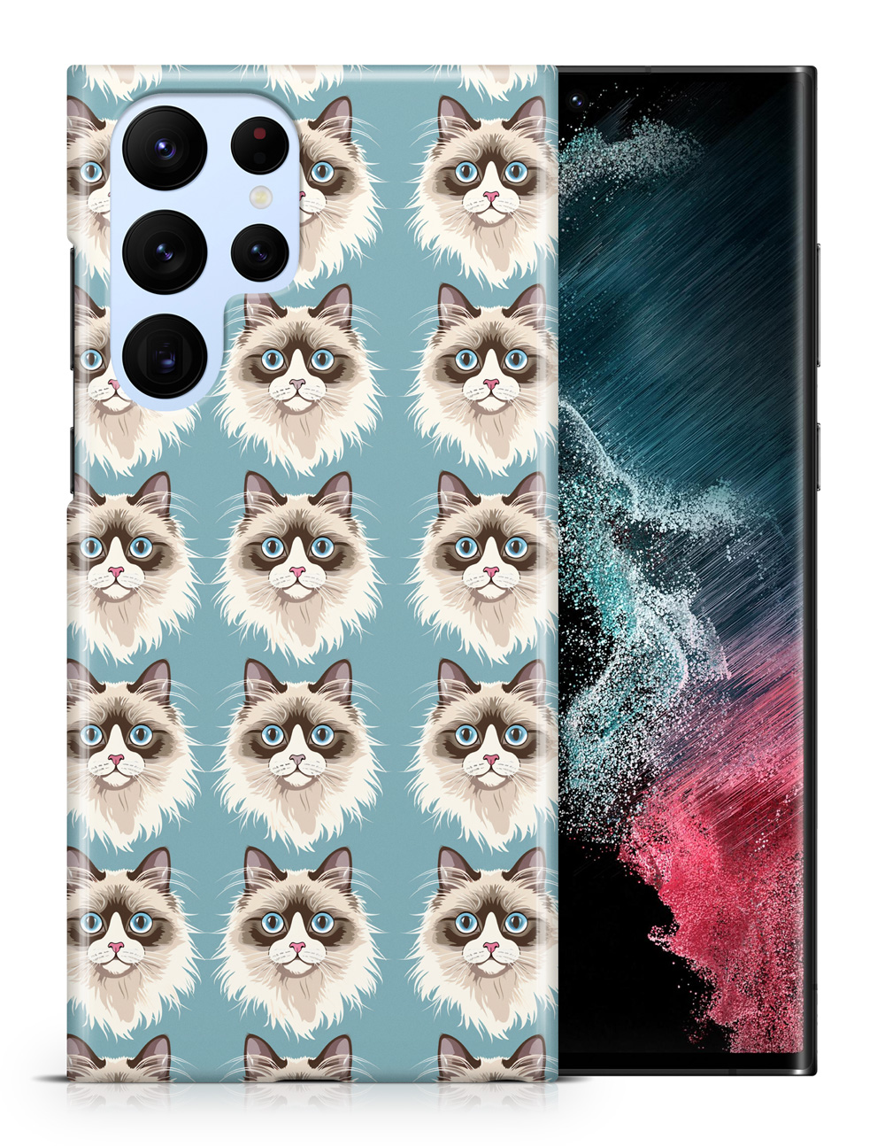 FUNDA PARA SAMSUNG GALAXY|MASCARADA NEVA COLOR PUNTO GATO SIBERIANO PATRÓN #1 - Imagen 9 de 20