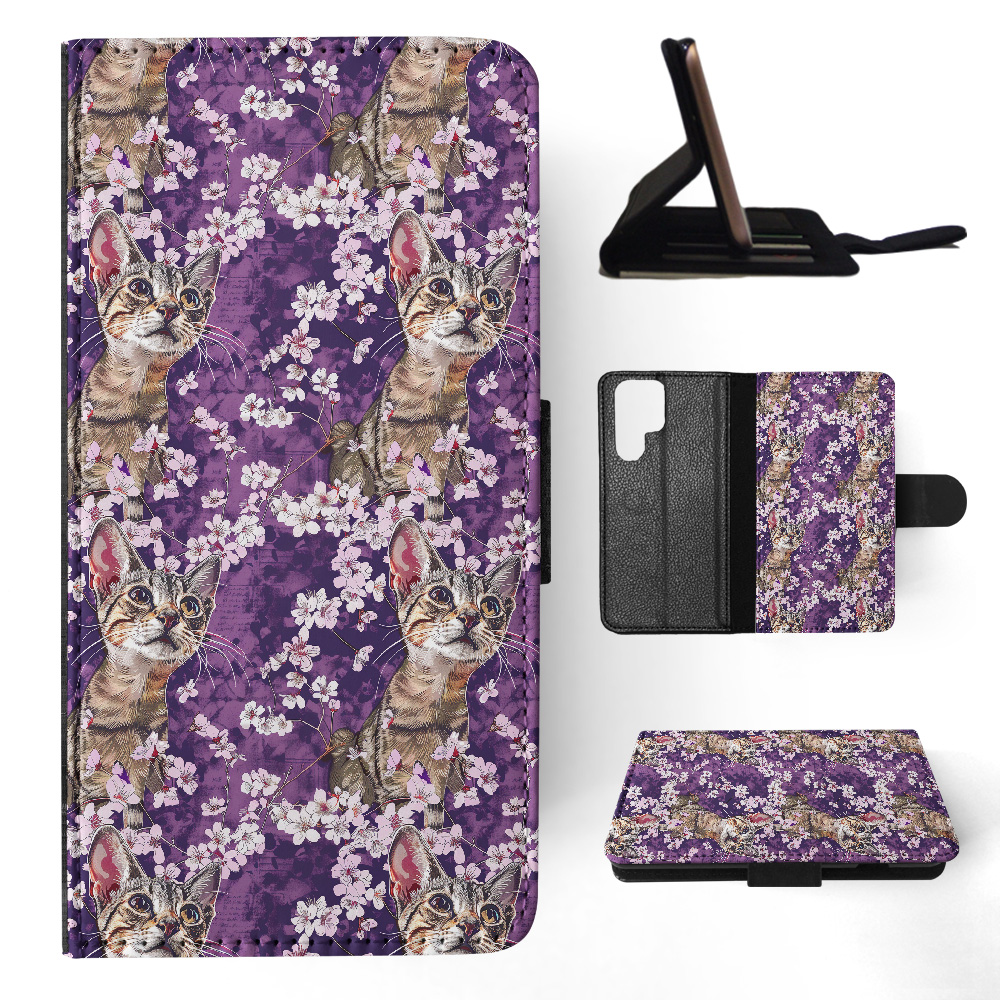 FUNDA ABATIBLE PARA SAMSUNG GALAXY|LINDA ORIENTAL BICOLOR GATITO GATO PATRÓN #A2 - Imagen 9 de 36