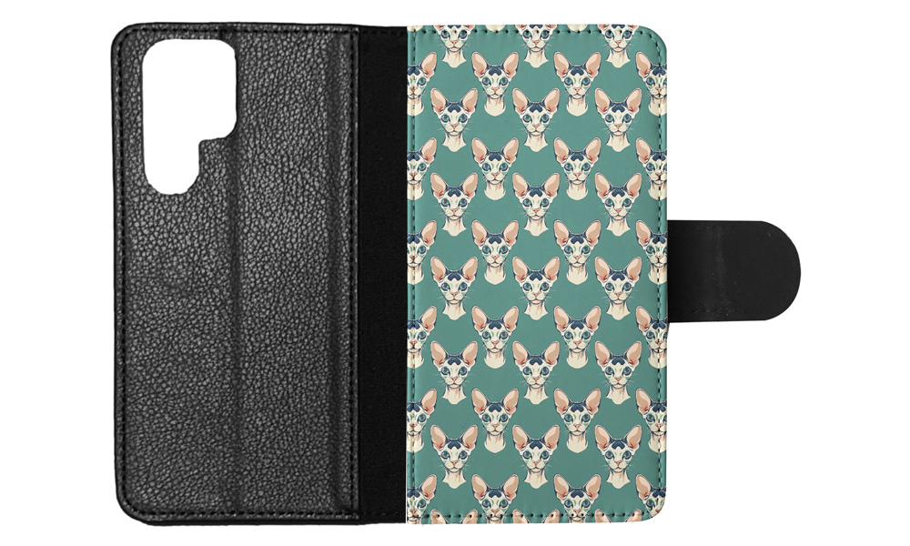 FUNDA ABATIBLE PARA SAMSUNG GALAXY|LINDA ORIENTAL BICOLOR GATITO GATO PATRÓN #A2 - Imagen 19 de 36