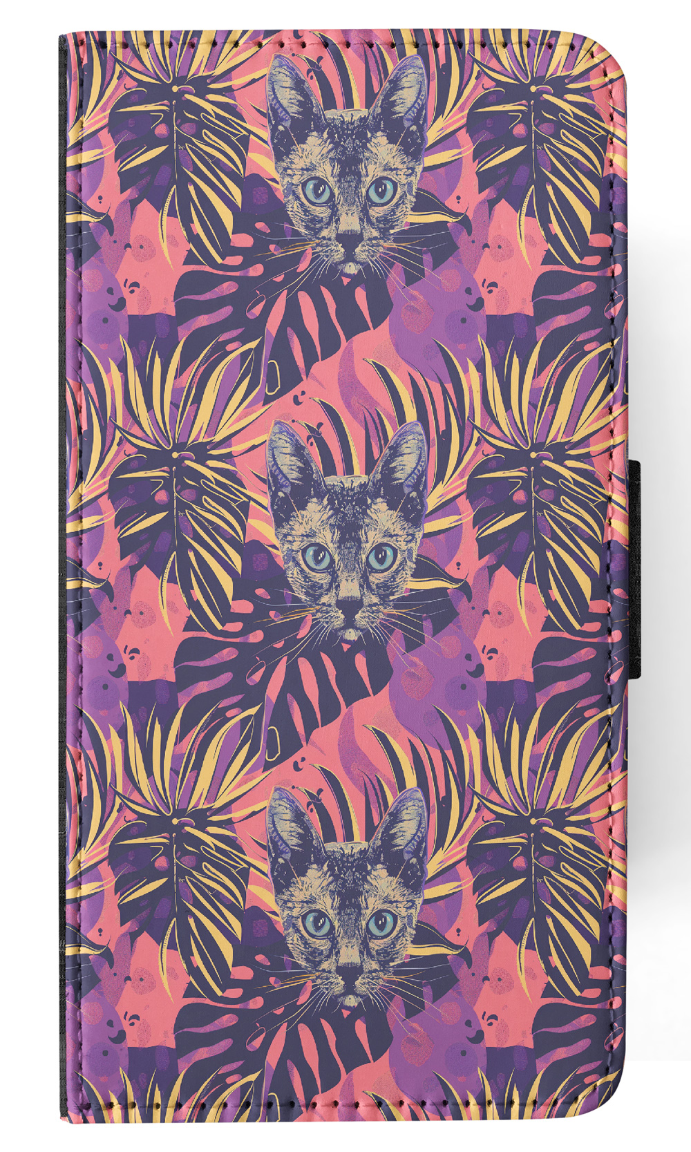 FUNDA ABATIBLE PARA SAMSUNG GALAXY|LINDA ORIENTAL BICOLOR GATITO GATO PATRÓN #A2 - Imagen 31 de 36