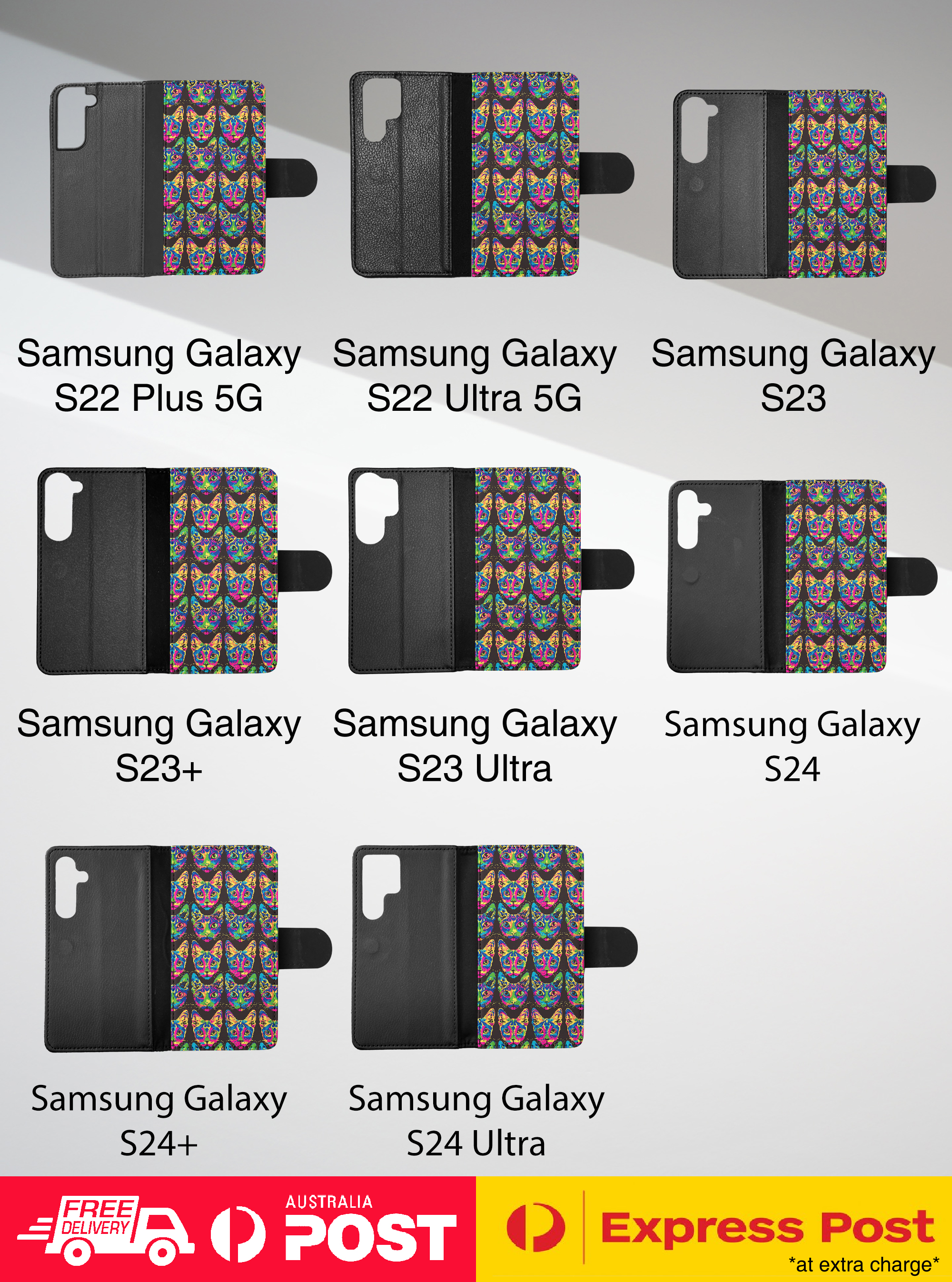 FUNDA ABATIBLE PARA SAMSUNG GALAXY|LINDA ORIENTAL BICOLOR GATITO GATO PATRÓN #A2 - Imagen 8 de 36