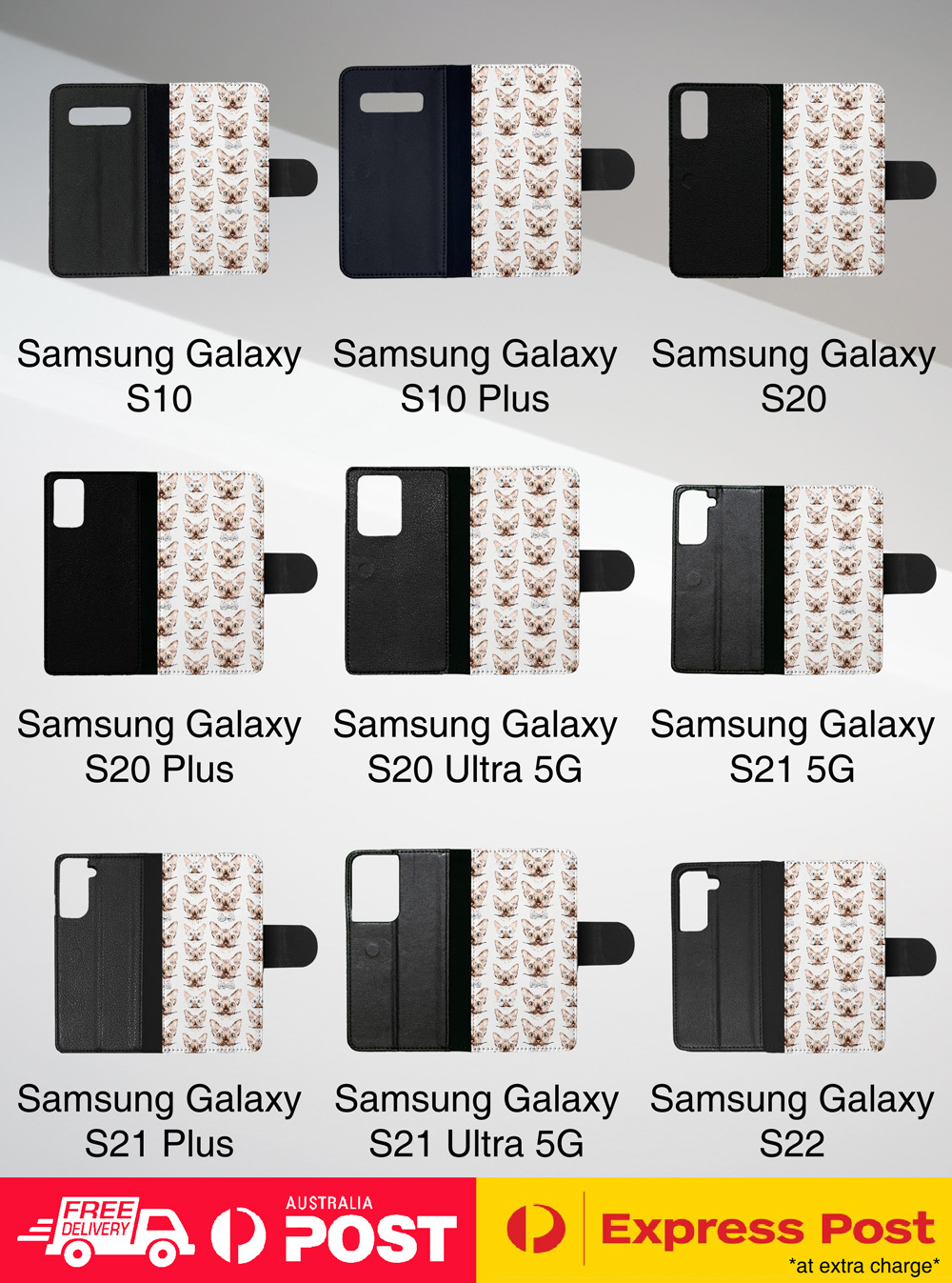 FUNDA ABATIBLE PARA SAMSUNG GALAXY|LINDA ORIENTAL BICOLOR GATITO GATO PATRÓN #A2 - Imagen 28 de 36