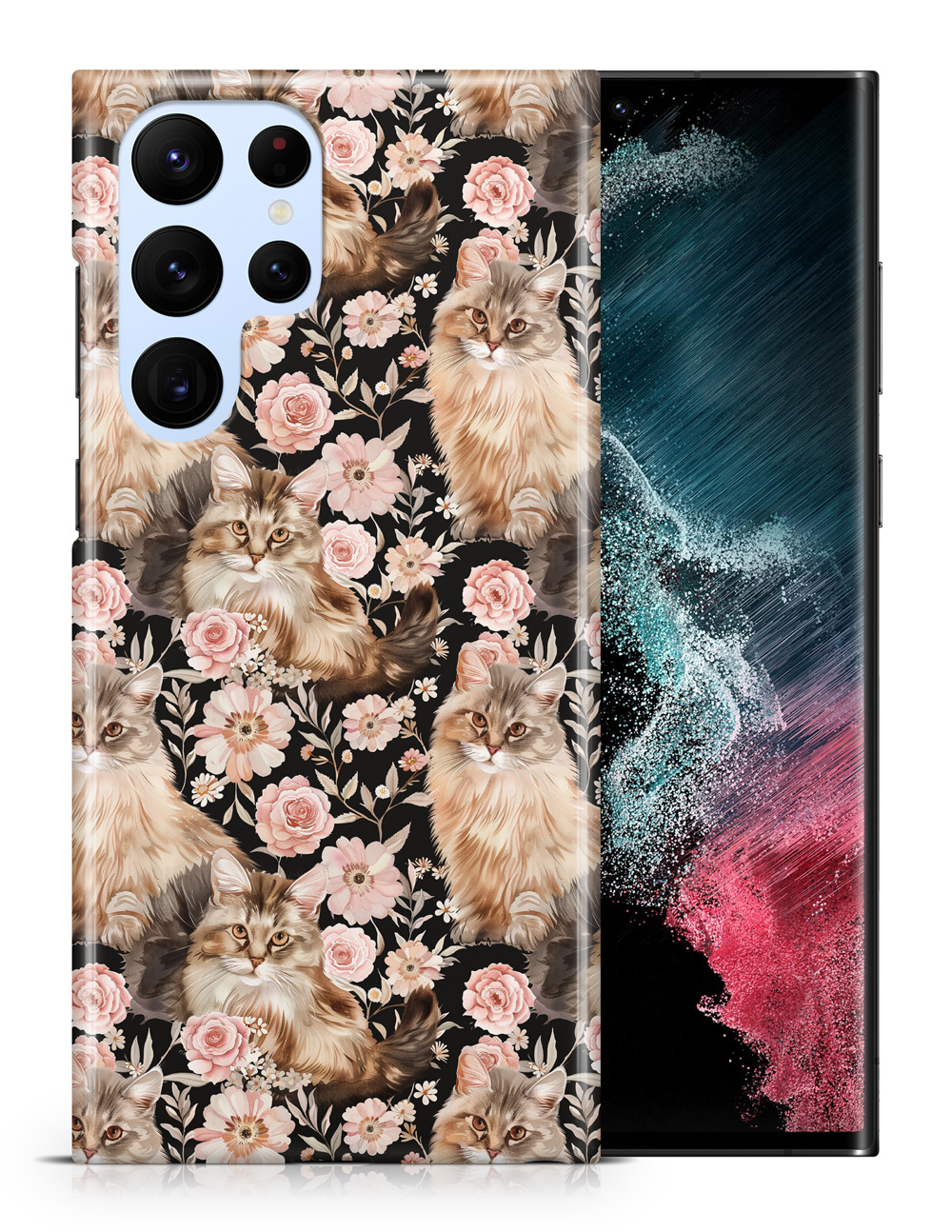 FUNDA FUNDA PARA SAMSUNG GALAXY|LINDO PATRÓN ORIENTAL DE PELO LARGO GATITO GATO #A2 - Imagen 6 de 20