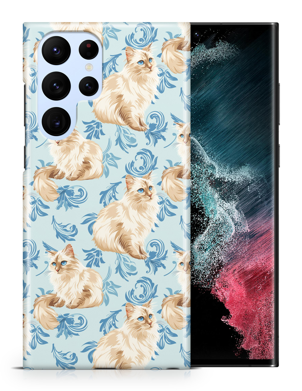 FUNDA FUNDA PARA SAMSUNG GALAXY|LINDO PATRÓN ORIENTAL DE PELO LARGO GATITO GATO #A2 - Imagen 9 de 20
