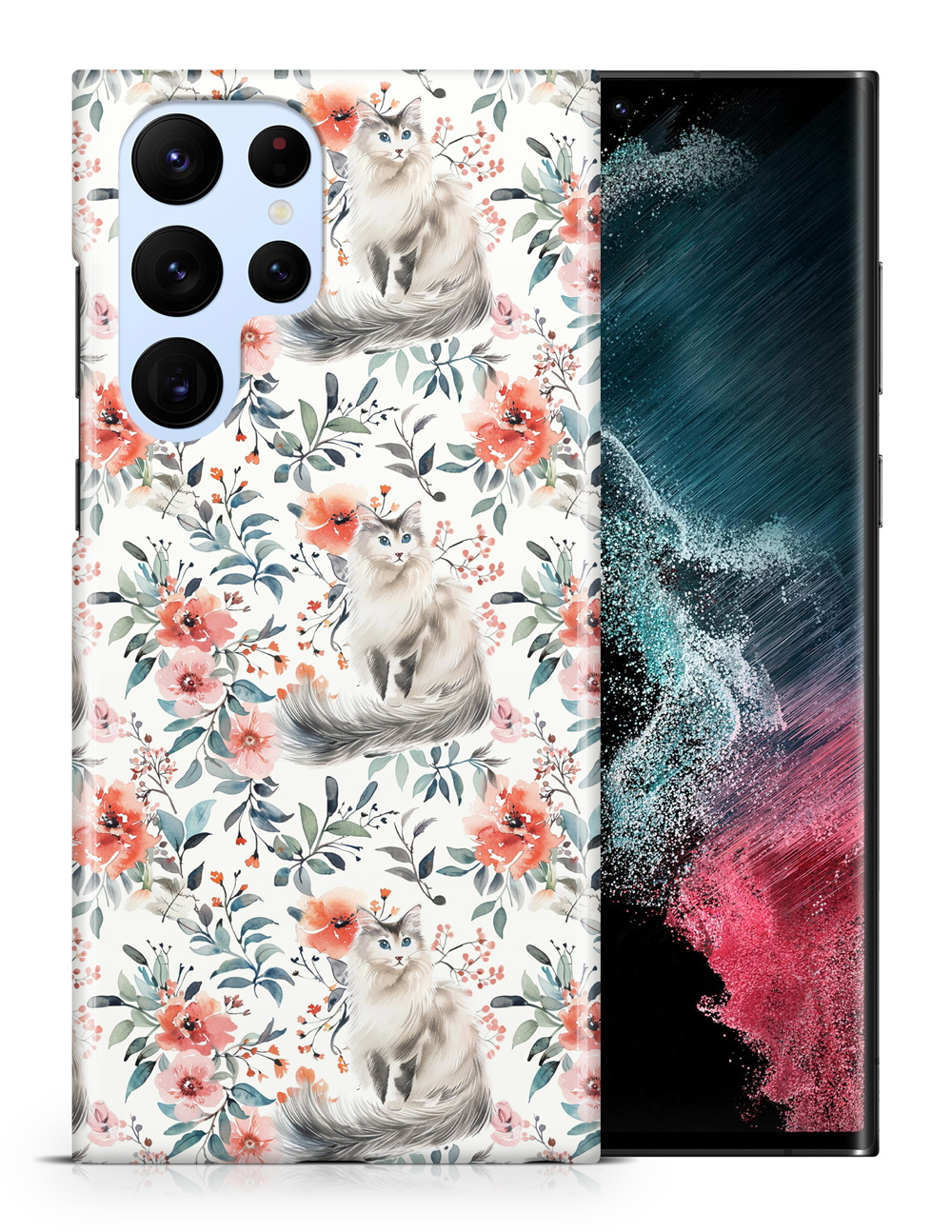 FUNDA FUNDA PARA SAMSUNG GALAXY|LINDO PATRÓN ORIENTAL DE PELO LARGO GATITO GATO #A2 - Imagen 12 de 20