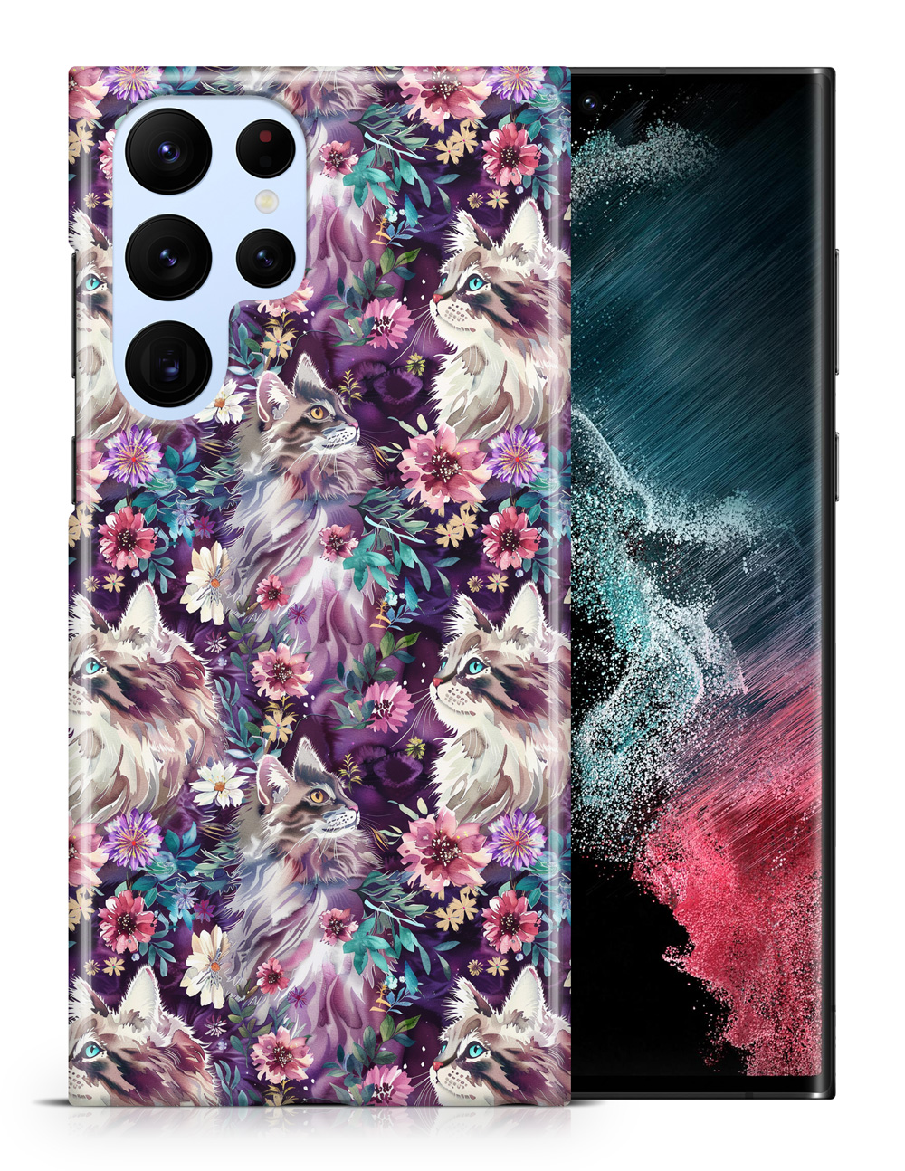 FUNDA FUNDA PARA SAMSUNG GALAXY|LINDO PATRÓN ORIENTAL DE PELO LARGO GATITO GATO #A2 - Imagen 15 de 20