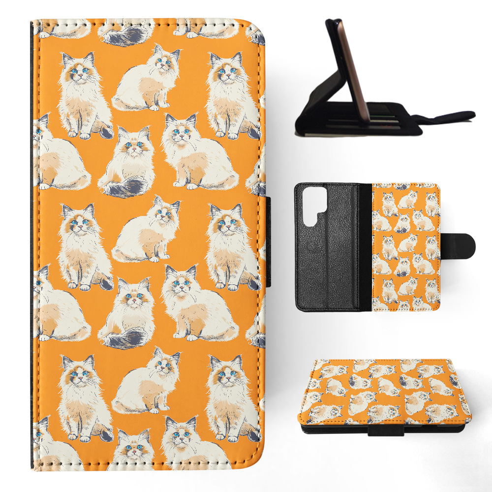 FLIP CASE FOR SAMSUNG GALAXY|CUTE RAGAMUFFIN OR LIEBLING KITTEN CAT PATTERN #A2 - Picture 9 of 36