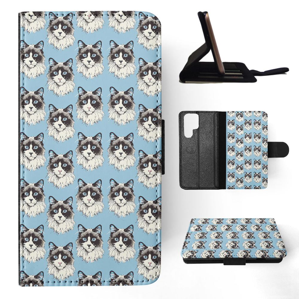 FLIP CASE FOR SAMSUNG GALAXY|CUTE RAGAMUFFIN OR LIEBLING KITTEN CAT PATTERN #A2 - Picture 30 of 36