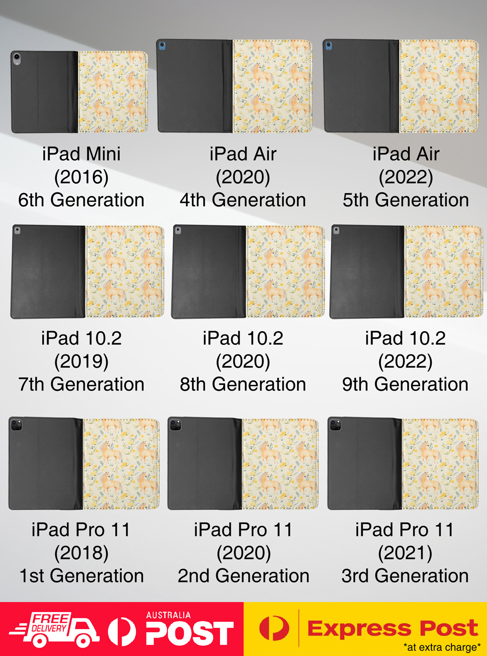 CASE COVER FOR APPLE IPAD|HORSE FOAL DOMESTIC MAMMAL EQUINE PATTERN #A1 - 第 35/36 張圖片