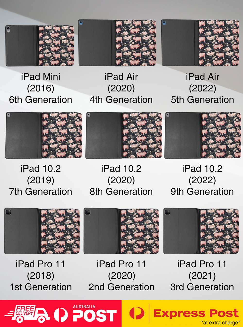 FUNDA FUNDA PARA APPLE IPAD|CERDO LECHÓN MAMÍFERO DOMÉSTICO PATRÓN PORCINO #A2 - Imagen 7 de 36