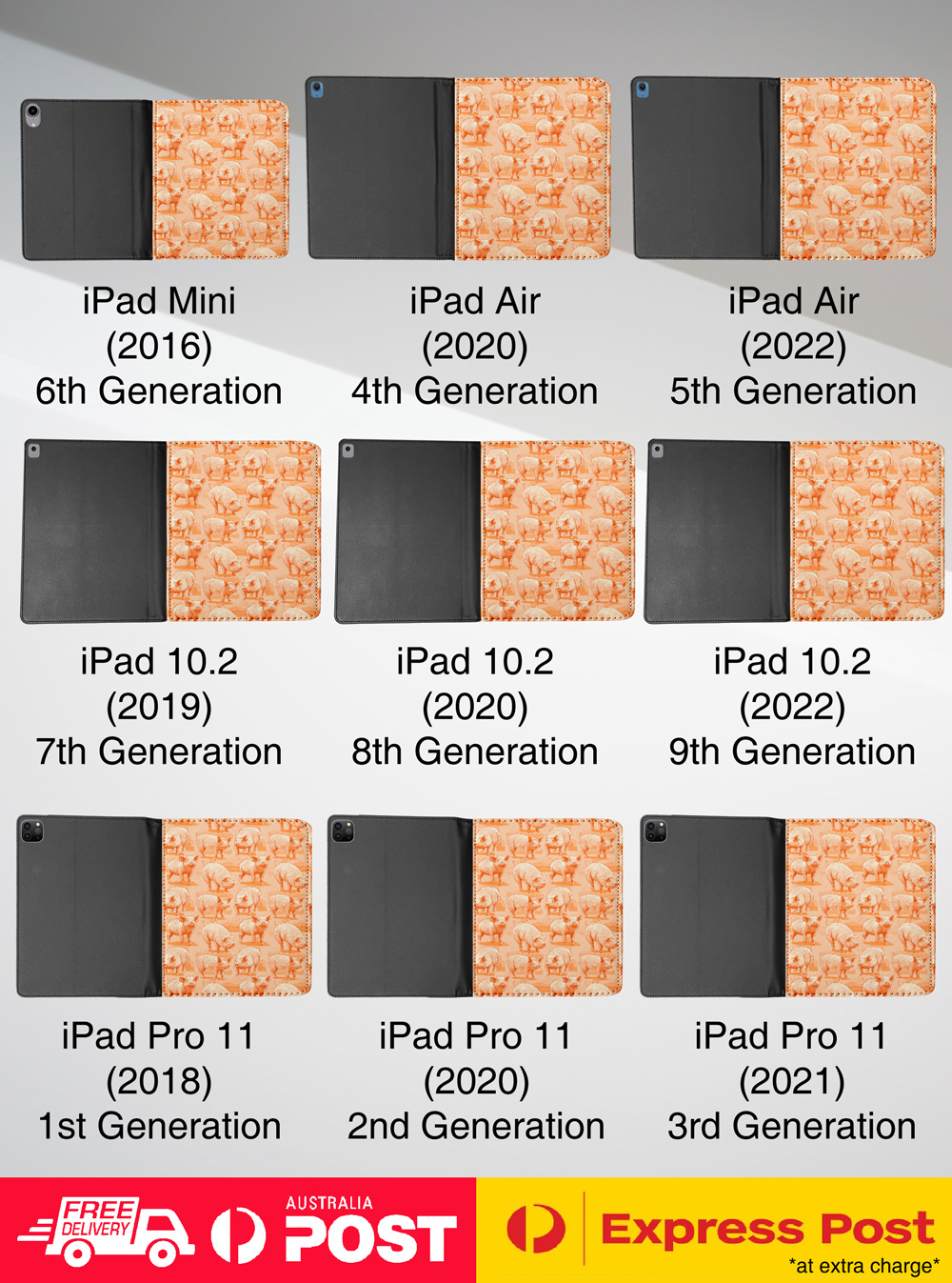 FUNDA FUNDA PARA APPLE IPAD|CERDO LECHÓN MAMÍFERO DOMÉSTICO PATRÓN PORCINO #A2 - Imagen 14 de 36