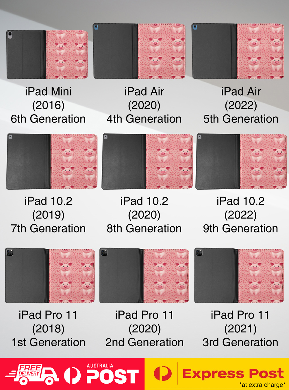 FUNDA FUNDA PARA APPLE IPAD|CERDO LECHÓN MAMÍFERO DOMÉSTICO PATRÓN PORCINO #A2 - Imagen 35 de 36