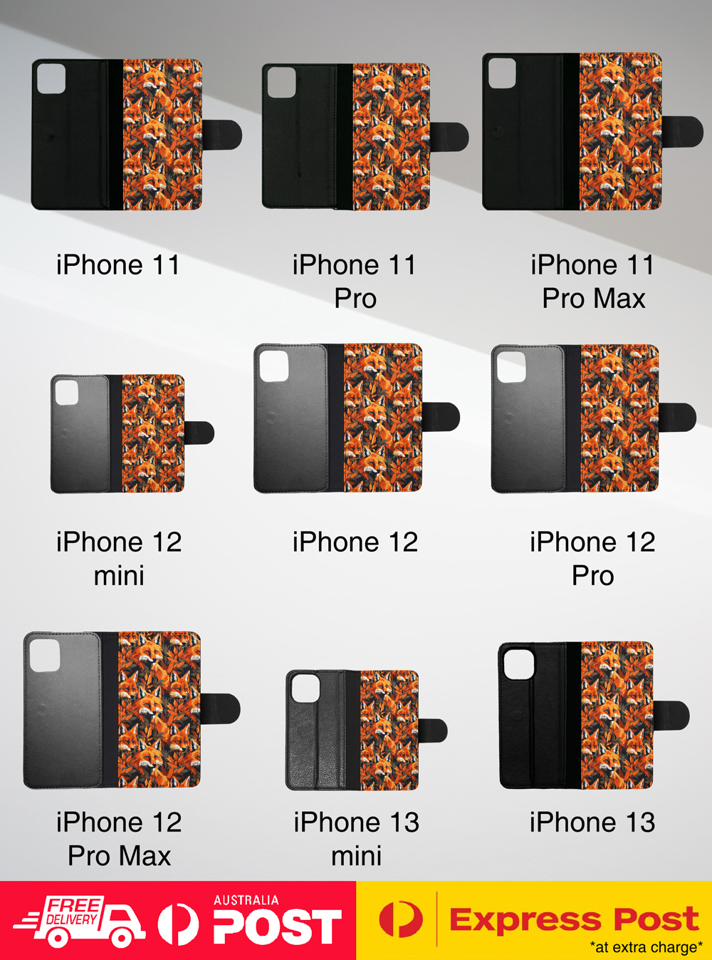 FLIP CASE FOR APPLE IPHONE|CUTE RED FOX CUB WILD MAMMAL CANINE PATTERN #A1 - Bild 39 von 41