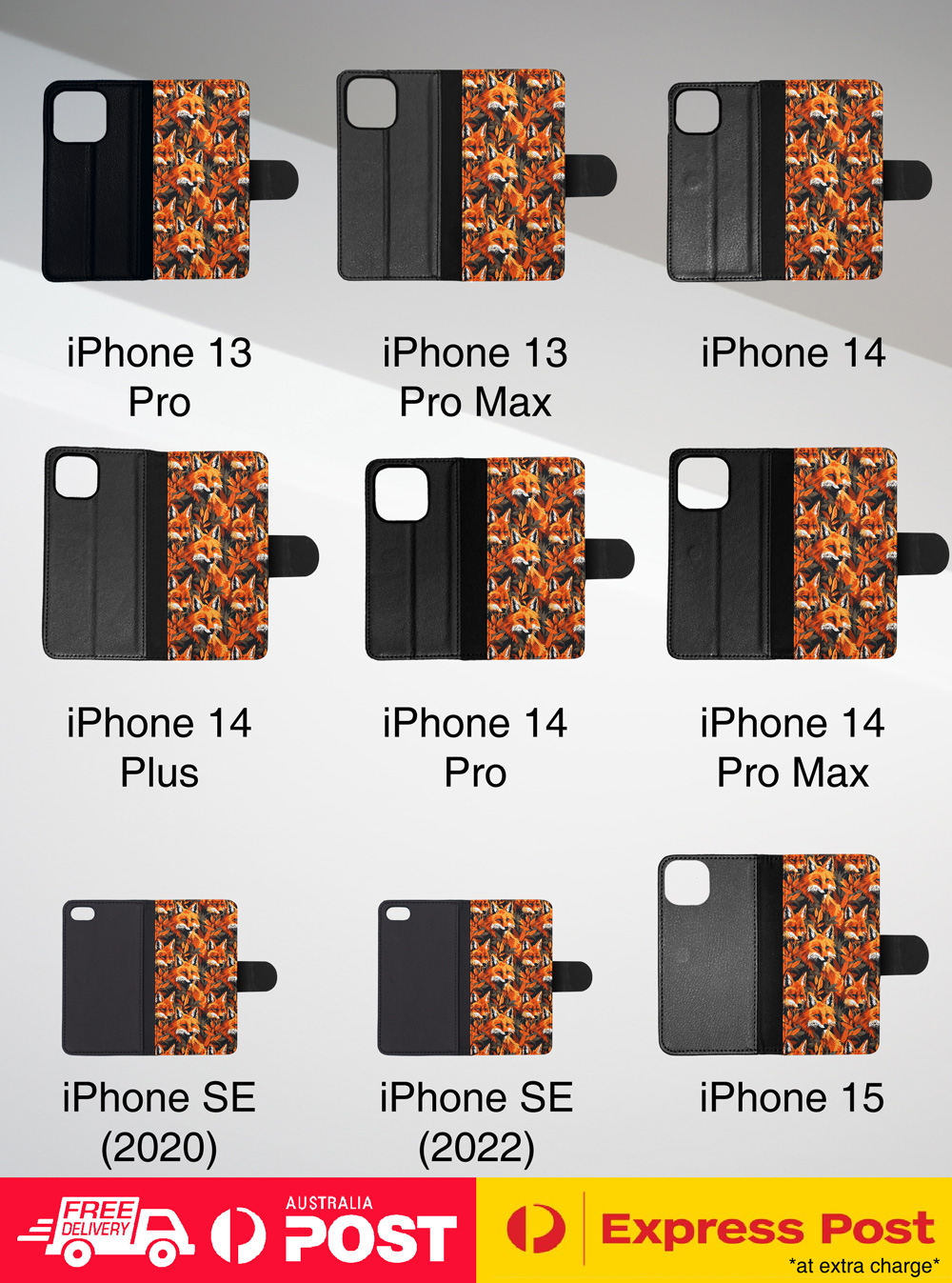 FLIP CASE FOR APPLE IPHONE|CUTE RED FOX CUB WILD MAMMAL CANINE PATTERN #A1 - Bild 40 von 41