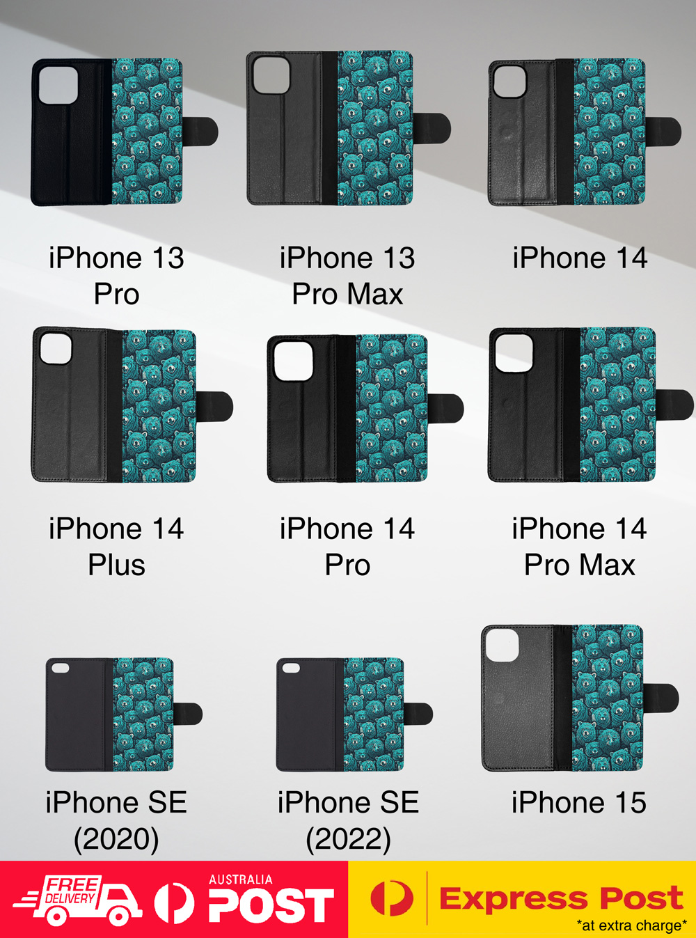 FUNDA ABATIBLE PARA APPLE IPHONE|CACHORRO DE OSO MARRÓN PATRÓN DE URSINA DE MAMÍFERO GRANDE #A1 - Imagen 8 de 41