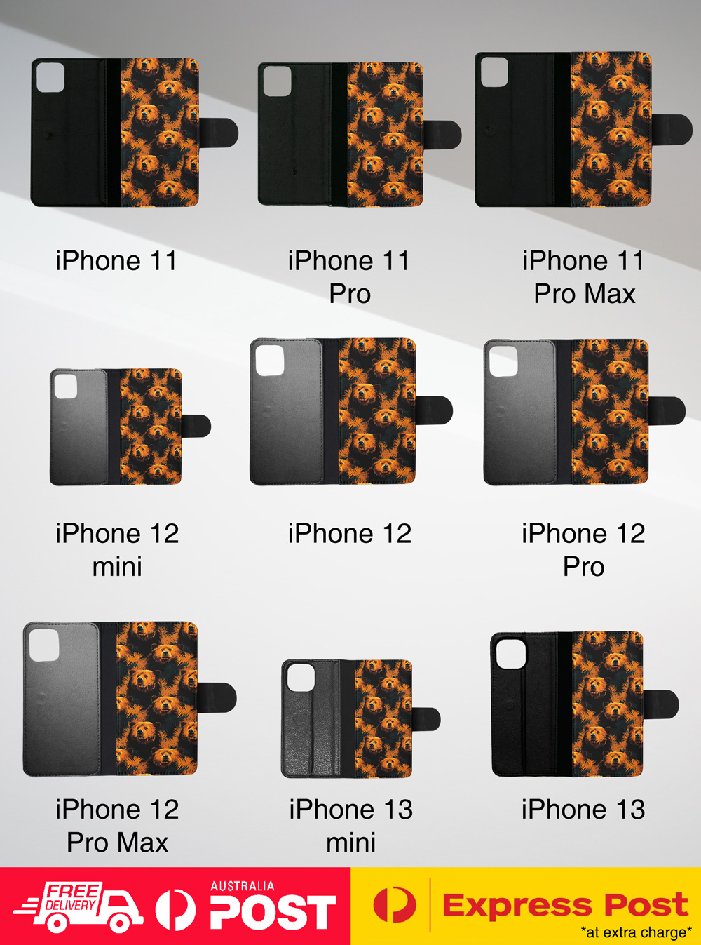 FUNDA ABATIBLE PARA APPLE IPHONE|CACHORRO DE OSO MARRÓN PATRÓN DE URSINA DE MAMÍFERO GRANDE #A1 - Imagen 15 de 41