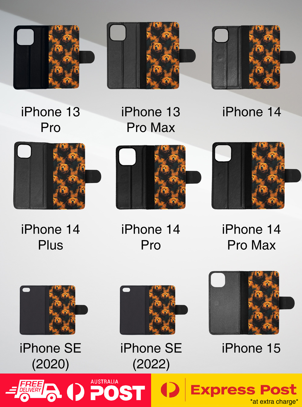 FUNDA ABATIBLE PARA APPLE IPHONE|CACHORRO DE OSO MARRÓN PATRÓN DE URSINA DE MAMÍFERO GRANDE #A1 - Imagen 16 de 41