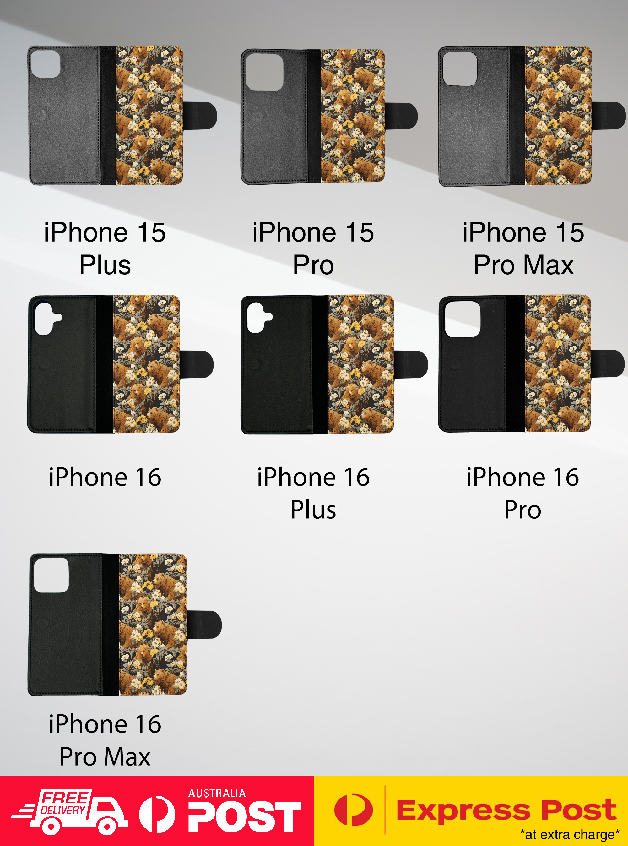 FUNDA ABATIBLE PARA APPLE IPHONE|CACHORRO DE OSO MARRÓN PATRÓN DE URSINA DE MAMÍFERO GRANDE #A1 - Imagen 25 de 41