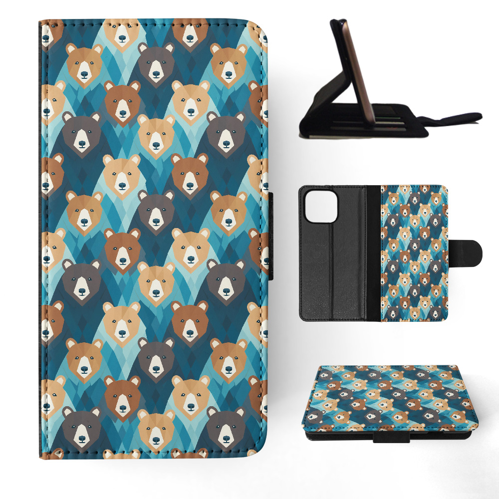 FLIP CASE FOR APPLE IPHONE|BROWN BEAR CUB LARGE MAMMAL URSINE PATTERN #A2 - Bild 10 von 41