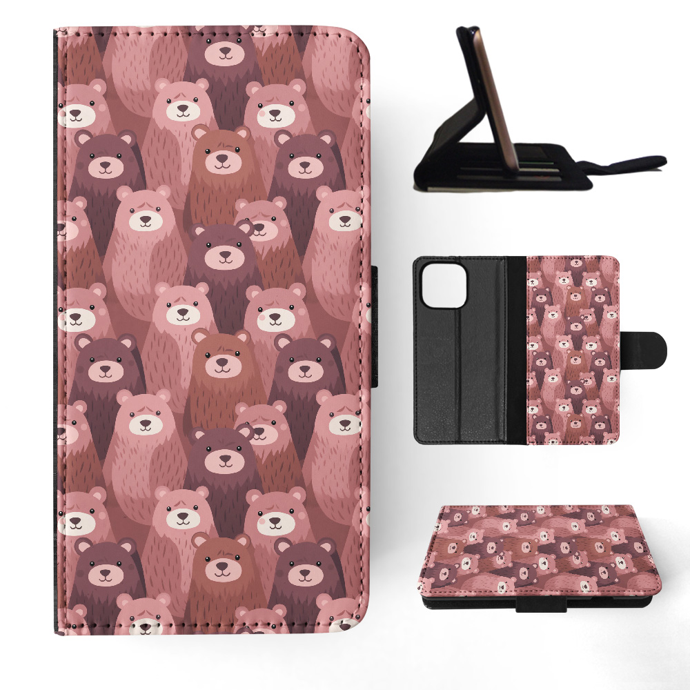 FLIP CASE FOR APPLE IPHONE|BROWN BEAR CUB LARGE MAMMAL URSINE PATTERN #A2 - Bild 18 von 41
