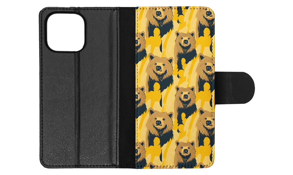 FLIP CASE FOR APPLE IPHONE|BROWN BEAR CUB LARGE MAMMAL URSINE PATTERN #A2 - Bild 29 von 41