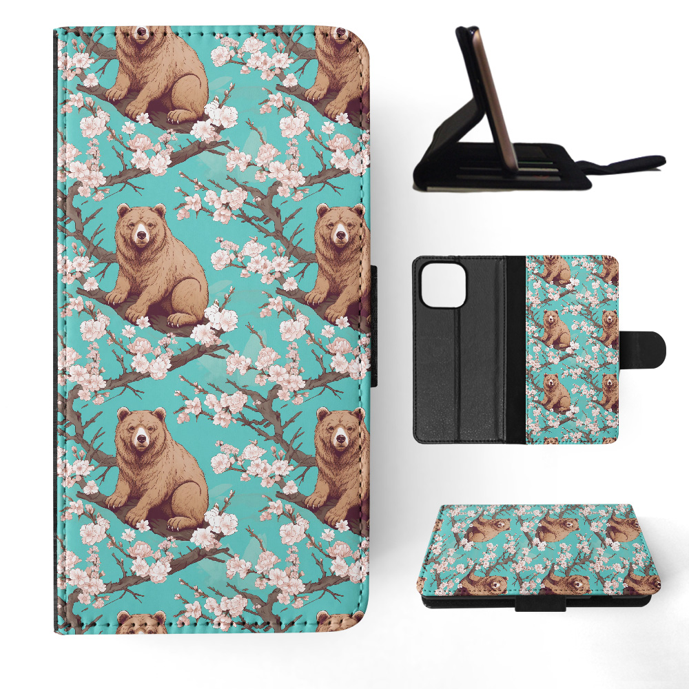 FLIP CASE FOR APPLE IPHONE|BROWN BEAR CUB LARGE MAMMAL URSINE PATTERN #A2 - Bild 34 von 41