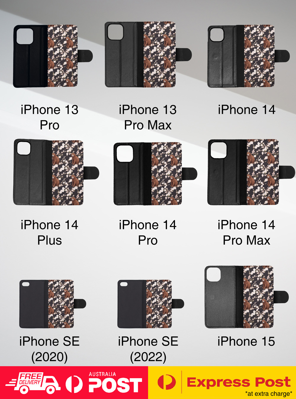 FLIP CASE FOR APPLE IPHONE|BROWN BEAR CUB LARGE MAMMAL URSINE PATTERN #A2 - Bild 8 von 41