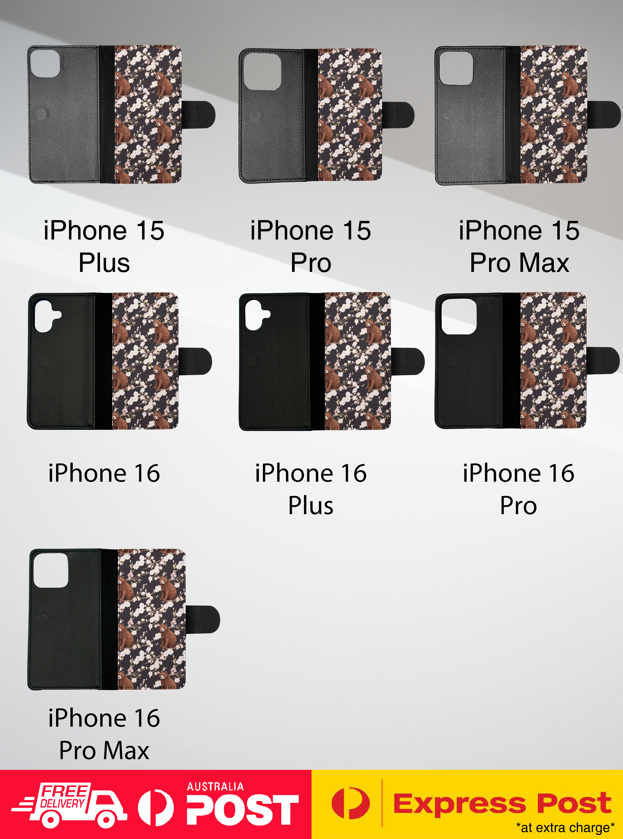 FLIP CASE FOR APPLE IPHONE|BROWN BEAR CUB LARGE MAMMAL URSINE PATTERN #A2 - Bild 9 von 41