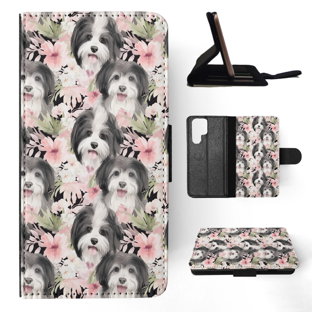 FUNDA ABATIBLE PARA SAMSUNG GALAXY|PATRÓN DE PERRO HABANERO #A1 - Imagen 23 de 36