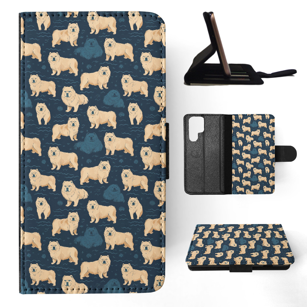 FLIP CASE FOR SAMSUNG GALAXY|CUTE CHOW CHOW PUPPY DOG CANINE PATTERN #A2 - Picture 30 of 36